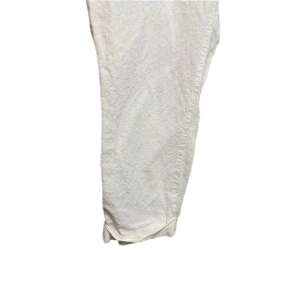 Banana Republic Linen Blend Pants Womens‎ 8 White Excellent Tapered Crop